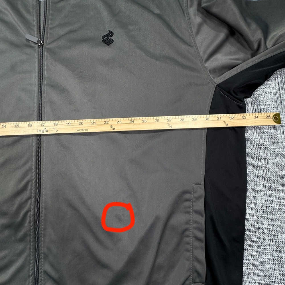 Rocawear Classic Mens Track Jacket 5XB Gray Black Full Zip Polyester Colorblock - Picture 5 of 10